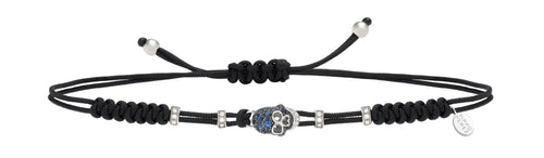 BRACELET WITH SKULL IN GOLD AND BLUE SAPPHIRES