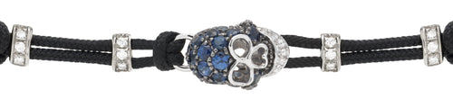 BRACELET WITH SKULL IN GOLD AND BLUE SAPPHIRES