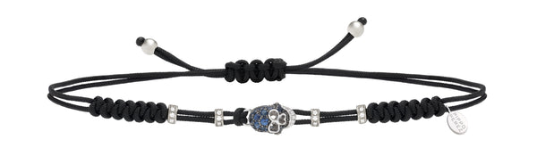 BRACELET WITH SKULL IN GOLD AND BLUE SAPPHIRES