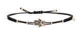 BRACELET WITH FATIMA HAND IN GOLD AND BLACK DIAMONDS