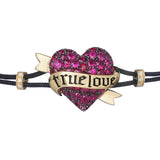 BRACELET WITH HEART IN GOLD WITH RUBIES