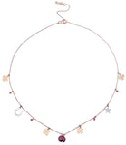 NECKLACE IN GOLD WITH RUBIES LADYBUG AND LUCKY CHARMS