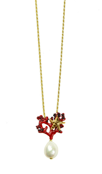 NECKLACE IN SILVER WITH PEARL