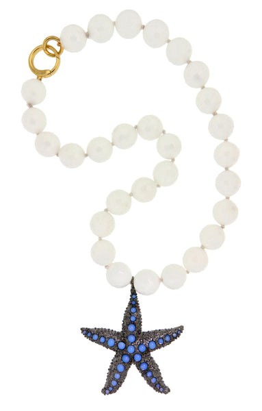 NECKLACE IN SILVER WITH AGATE