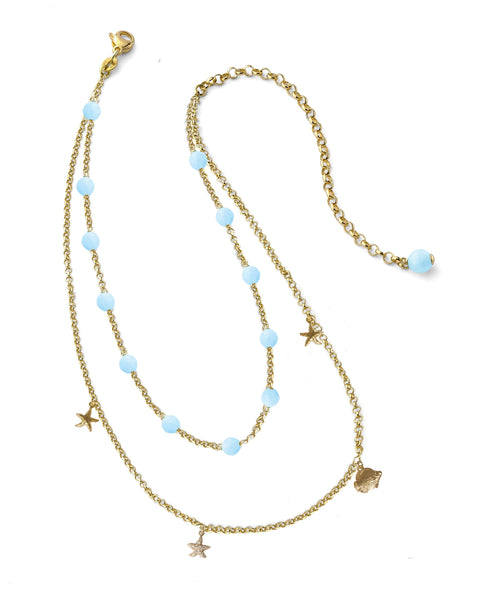 NECKLACE IN SILVER WITH TURQUOISE