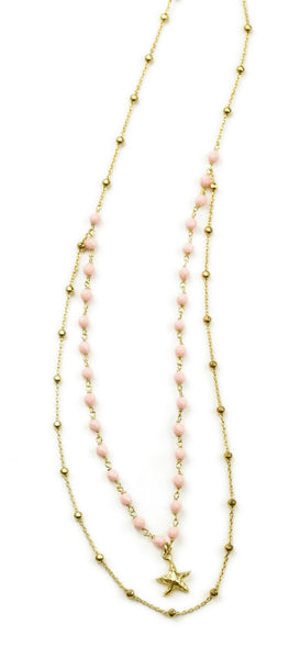 NECKLACE IN SILVER WITH CORAL