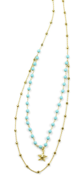 NECKLACE IN SILVER WITH TURQUOISE