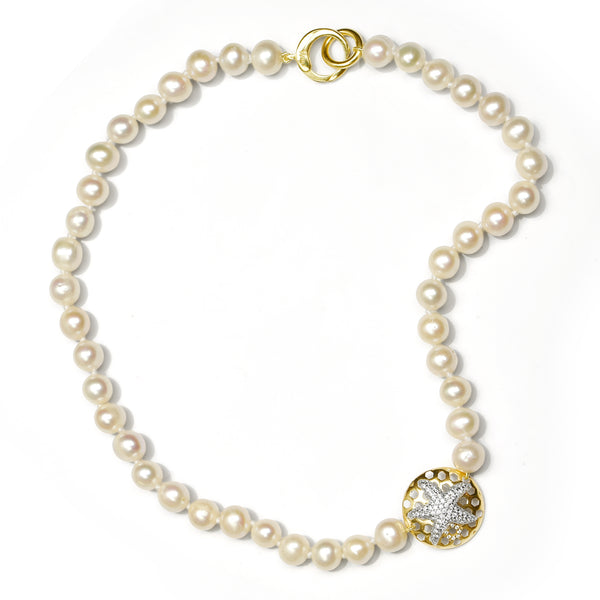 NECKLACE IN SILVER WITH PEARLS