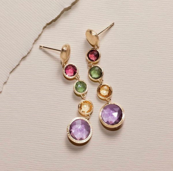 EARRINGS IN GOLD WITH SEMIPRECIOUS STONES