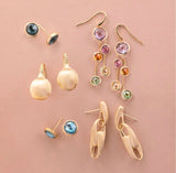 EARRINGS JAIPUR IN GOLD WITH BLUE TOPAZ