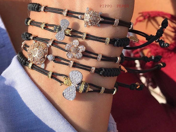 BRACELET WITH BEE IN GOLD WITH YELLOW SAPPHIRES AND DIAMONDS