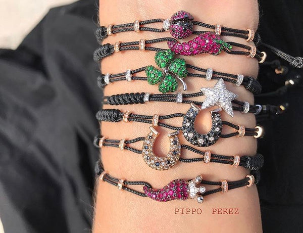 BRACELET WITH CHILI PEPPER IN GOLD AND RUBIES