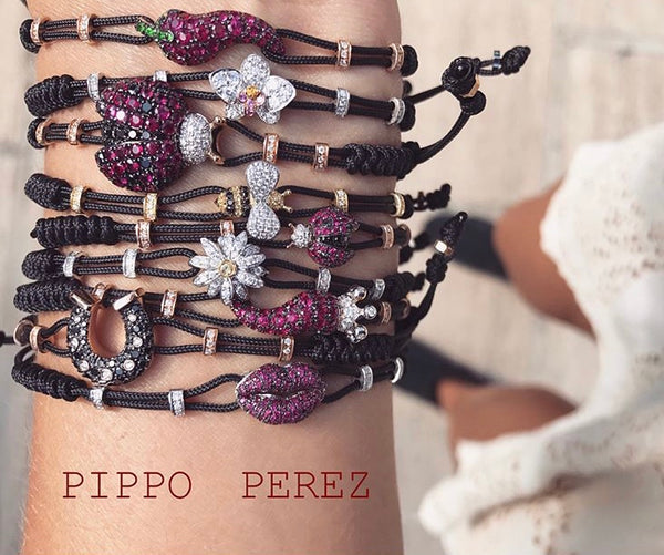 BRACELET WITH ORCHID IN GOLD WITH DIAMONDS AND PINK SAPPHIRES