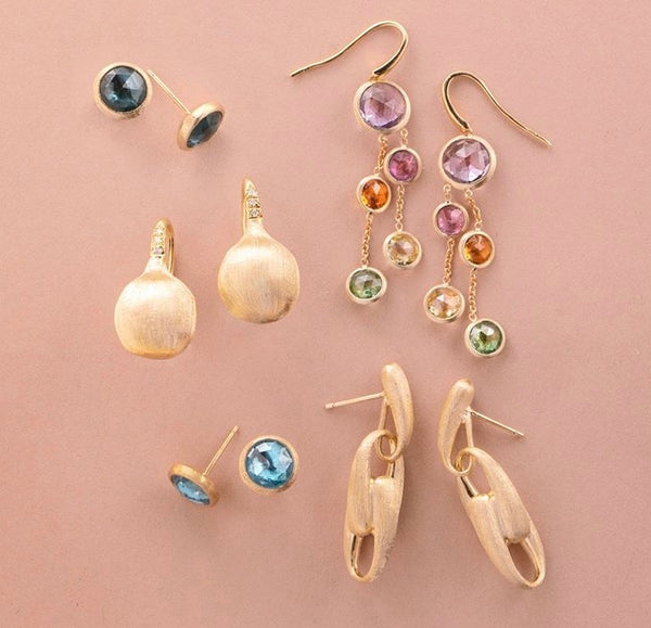 EARRINGS JAIPUR IN GOLD WITH LONDON BLUE TOPAZ