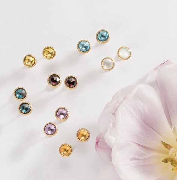 EARRINGS JAIPUR IN GOLD WITH  AMETHYST