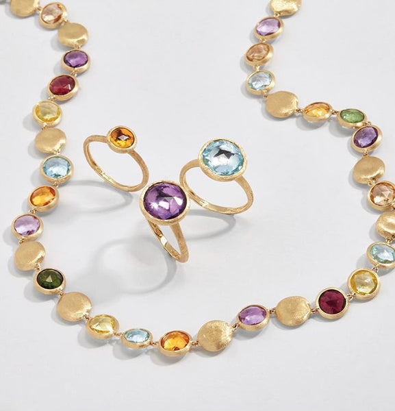 RING JAIPUR IN GOLD WITH BLUE TOPAZ