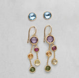 EARRINGS JAIPUR IN GOLD WITH BLUE TOPAZ