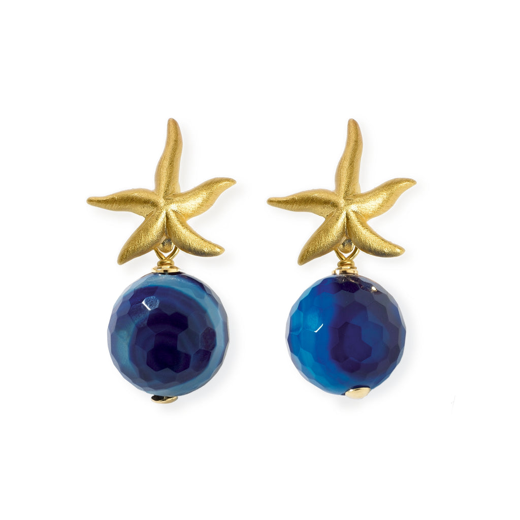 EARRINGS IN SILVER WITH AGATE