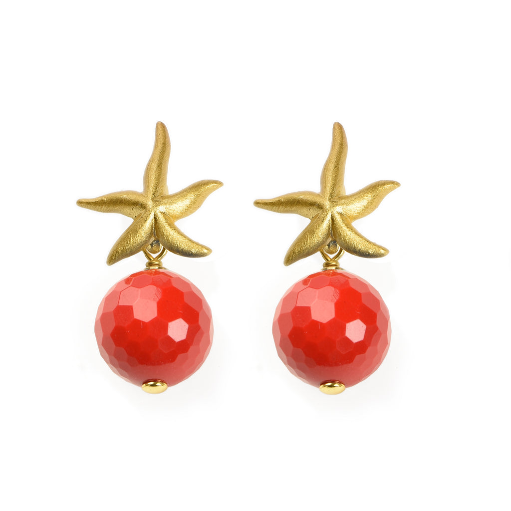 EARRINGS IN SILVER WITH CORAL