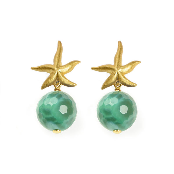 EARRINGS IN SILVER WITH AGATE