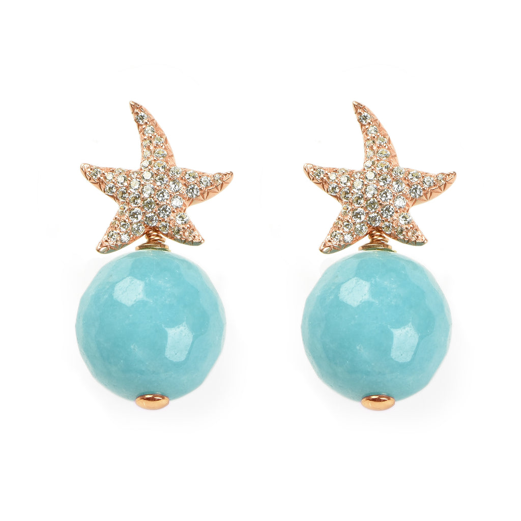 EARRINGS IN SILVER WITH CHALCEDONY