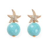EARRINGS IN SILVER WITH CHALCEDONY