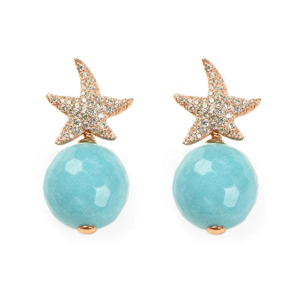 EARRINGS IN SILVER WITH CHALCEDONY