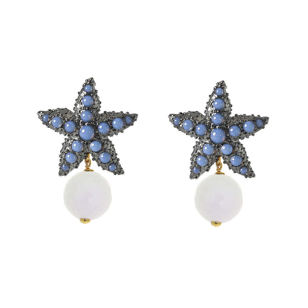 EARRINGS IN SILVER WITH AGATE