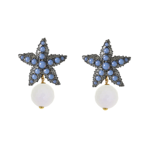EARRINGS IN SILVER WITH AGATE