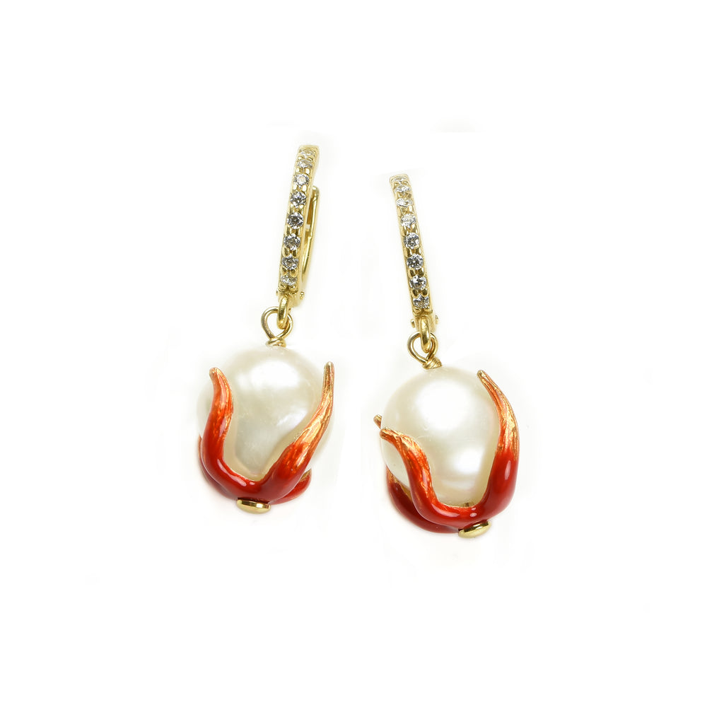 EARRINGS IN SILVER WITH PEARLS
