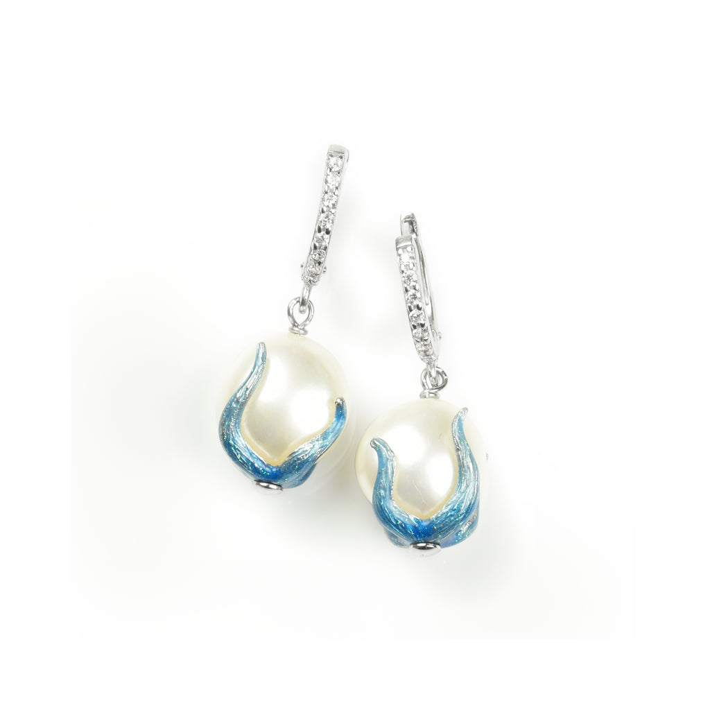 EARRINGS IN SILVER WITH PEARLS