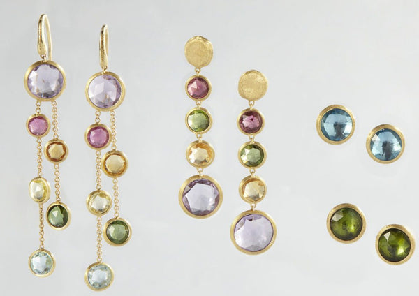 EARRINGS IN GOLD WITH SEMIPRECIOUS STONES