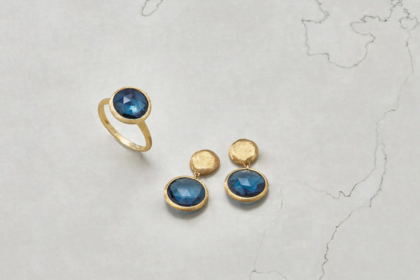RING JAIPUR IN GOLD WITH LONDON BLUE TOPAZ