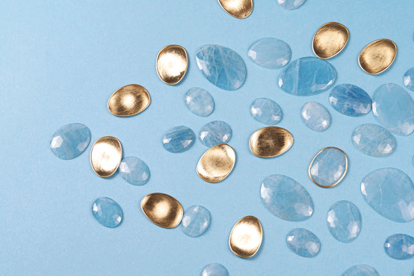 NECKLACE IN GOLD WITH AQUAMARINE