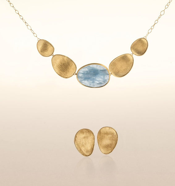 NECKLACE IN GOLD WITH AQUAMARINE