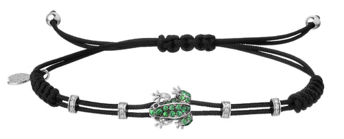BRACELET WITH FROG IN GOLD AND TSAVORITES