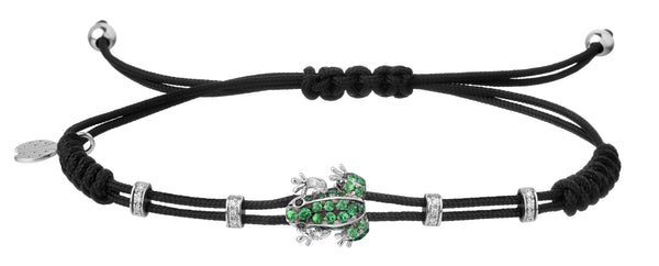 BRACELET WITH FROG IN GOLD AND TSAVORITES