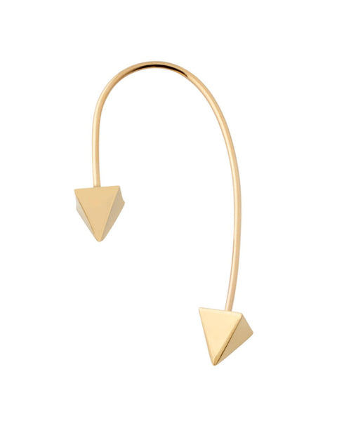 SINGLE EARRING SQUARE IN GOLD