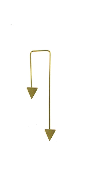 SINGLE EARRING SQUARE IN GOLD