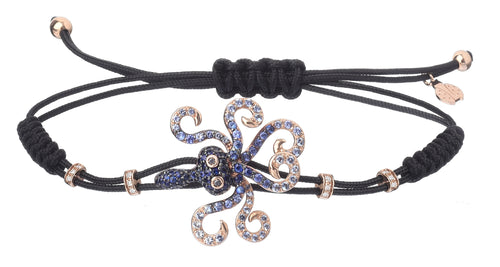 BRACELET WITH OCTOPUS IN GOLD AND BLUE SAPPHIRES