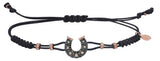 BRACELET WITH HORSESHOE IN GOLD AND BLACK DIAMONDS