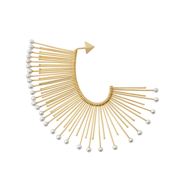 SINGLE EARRING SLIDE PEARLS IN GOLD