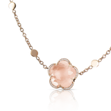 NECKLACE BON TON IN GOLD WITH ROSE QUARTZ AND DIAMONDS