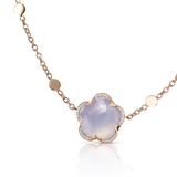 NECKLACE BON TON IN GOLD WITH BLUE CHALCEDONY AND DIAMONDS