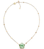 NECKLACE BON TON IN GOLD WITH PRASIOLITE AND DIAMONDS