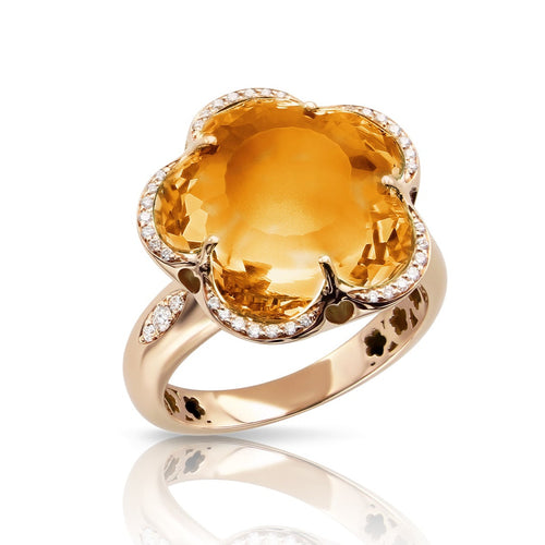 RING BON TON IN GOLD WITH CITRINE AND DIAMONDS