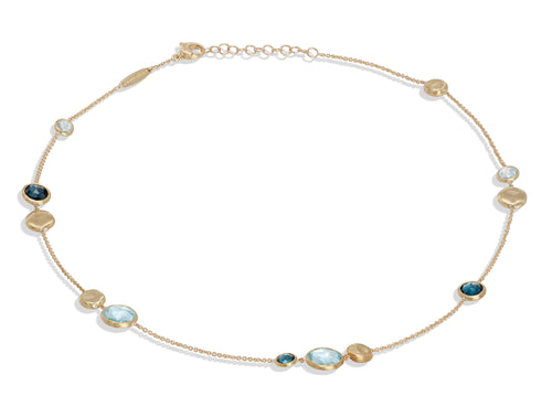 NECKLACE JAIPUR IN GOLD WITH BLUE TOPAZ