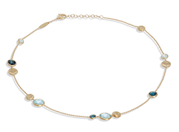 NECKLACE JAIPUR IN GOLD WITH BLUE TOPAZ