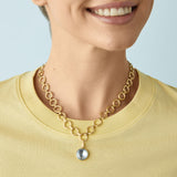 PENDANT JAIPUR IN GOLD AND BLUE TOPAZ