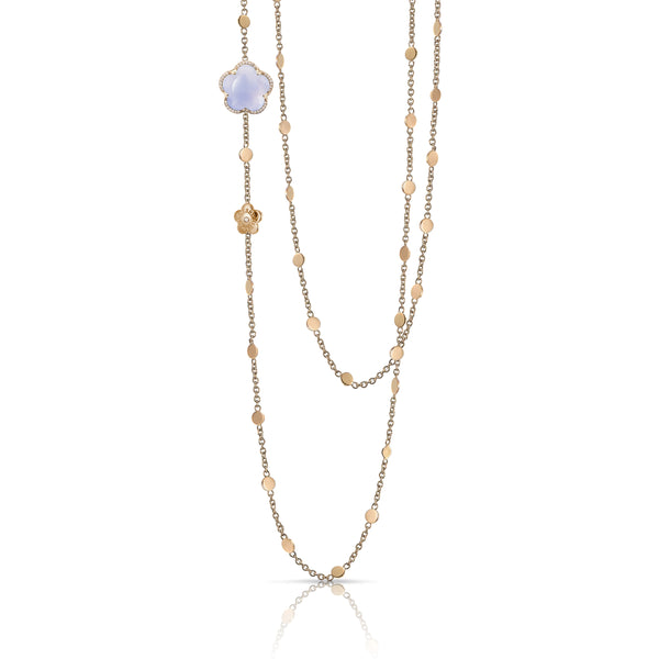 NECKLACE BON TON IN GOLD CHALCEDONY AND DIAMONDS